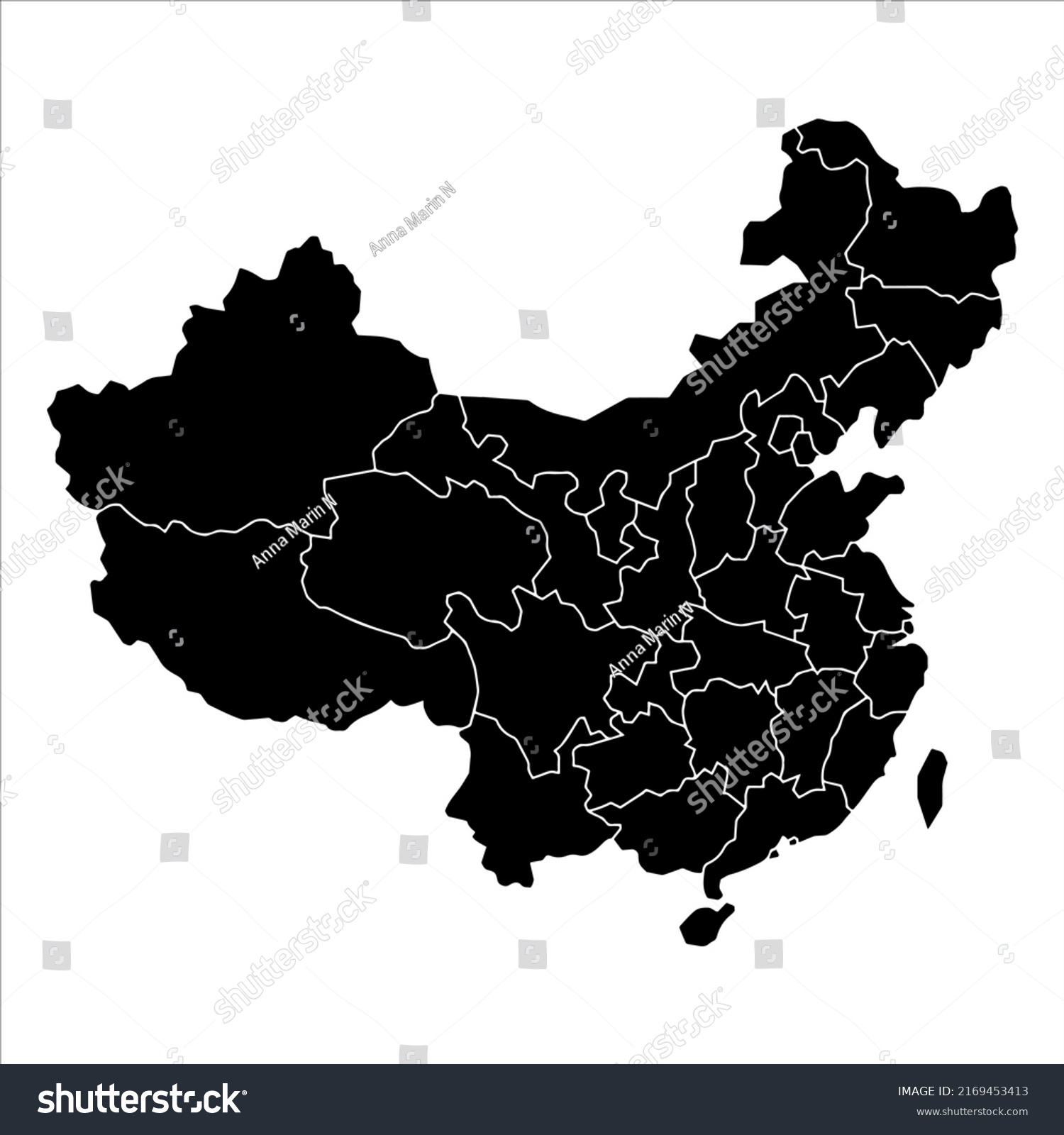 China Political Map Low Detailed Solid Stock Vector (Royalty Free ...