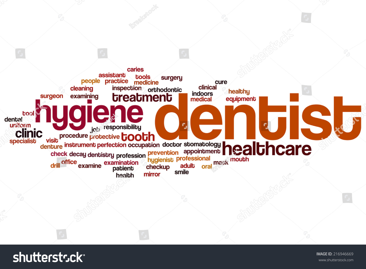 Dentist Concept Word Cloud Background Stock Illustration 216946669 ...