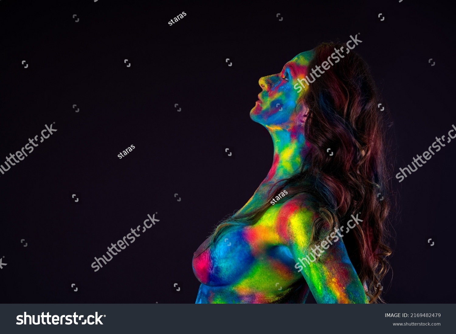 Bright Colorful Naked Body Art On Stock Photo Shutterstock