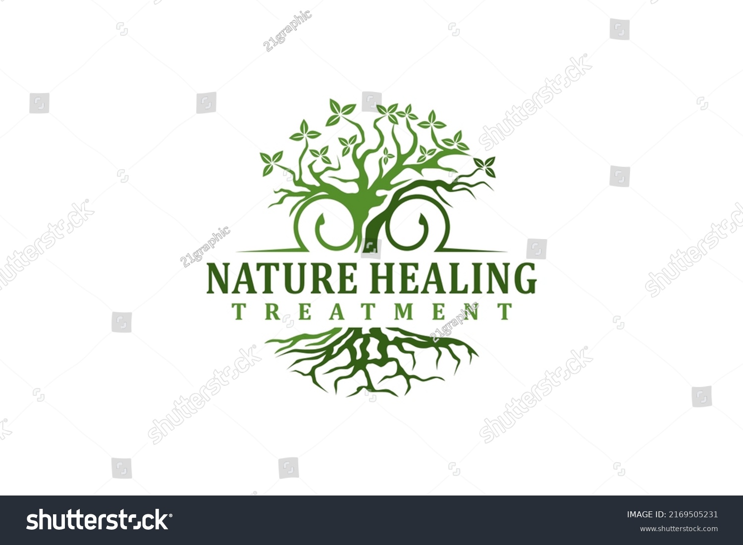 Tree Life Nature Healing Logo Design Stock Vector (Royalty Free ...