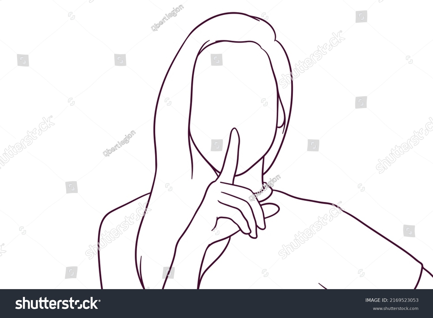 Young Beautiful Women Showing Silent Gesture Stock Vector (Royalty Free ...