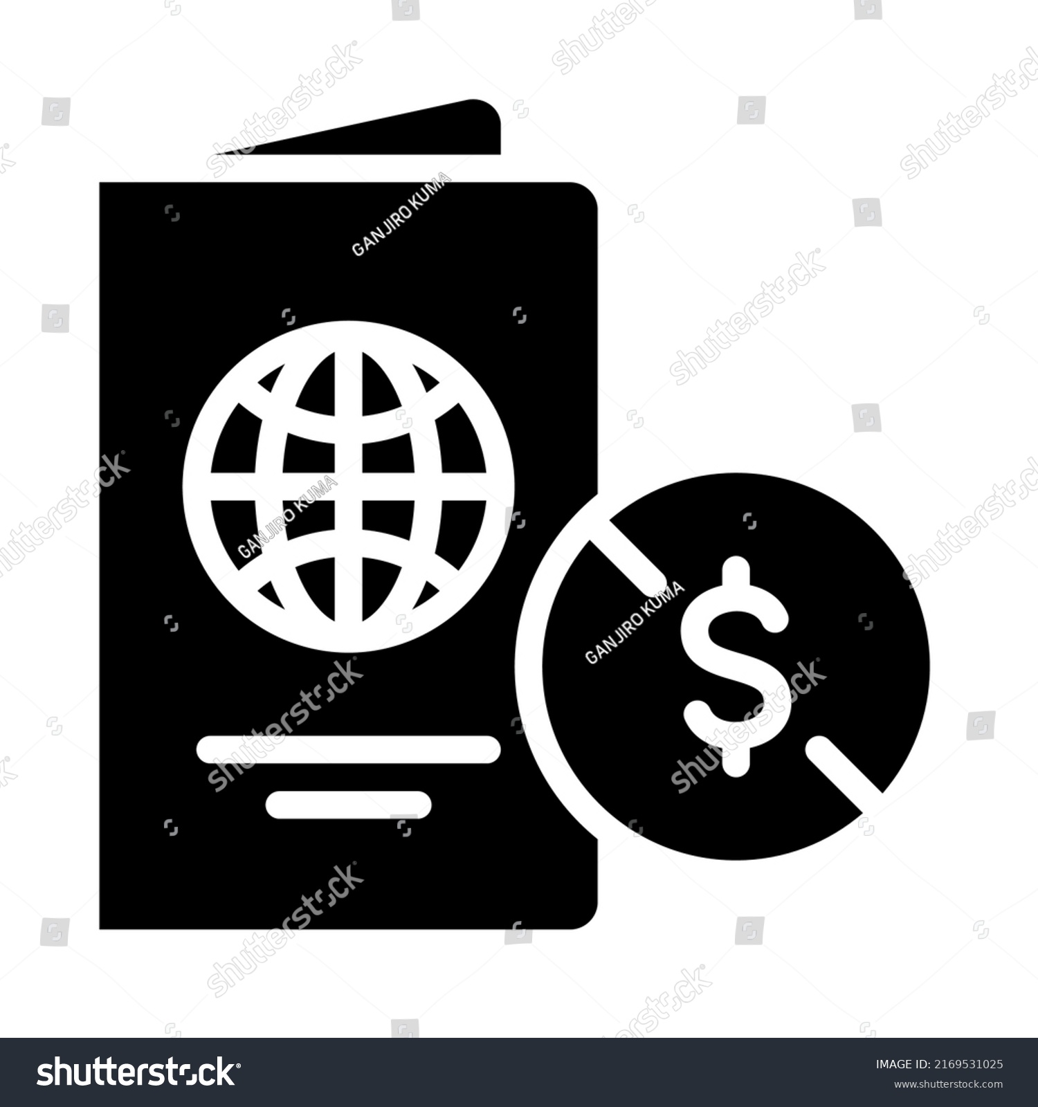 No Fee Passport Icons Set Glyph Stock Vector (Royalty Free) 2169531025