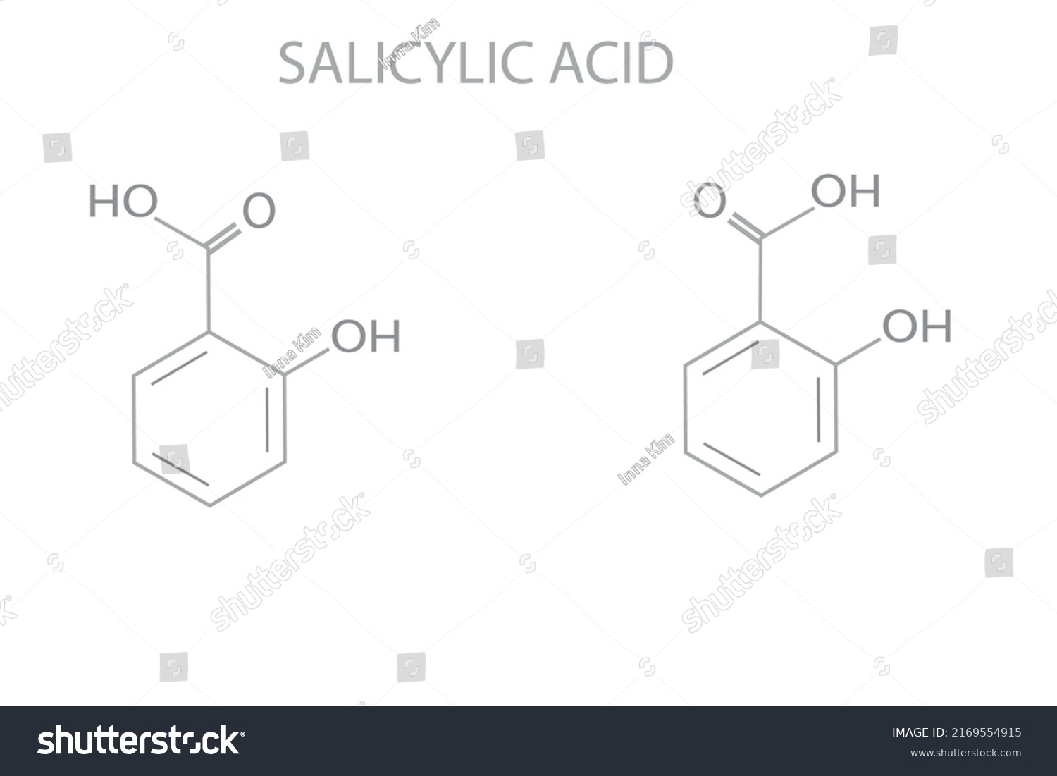 Salicylic Acid Molecular Skeletal 3d Chemical Stock Vector (Royalty ...