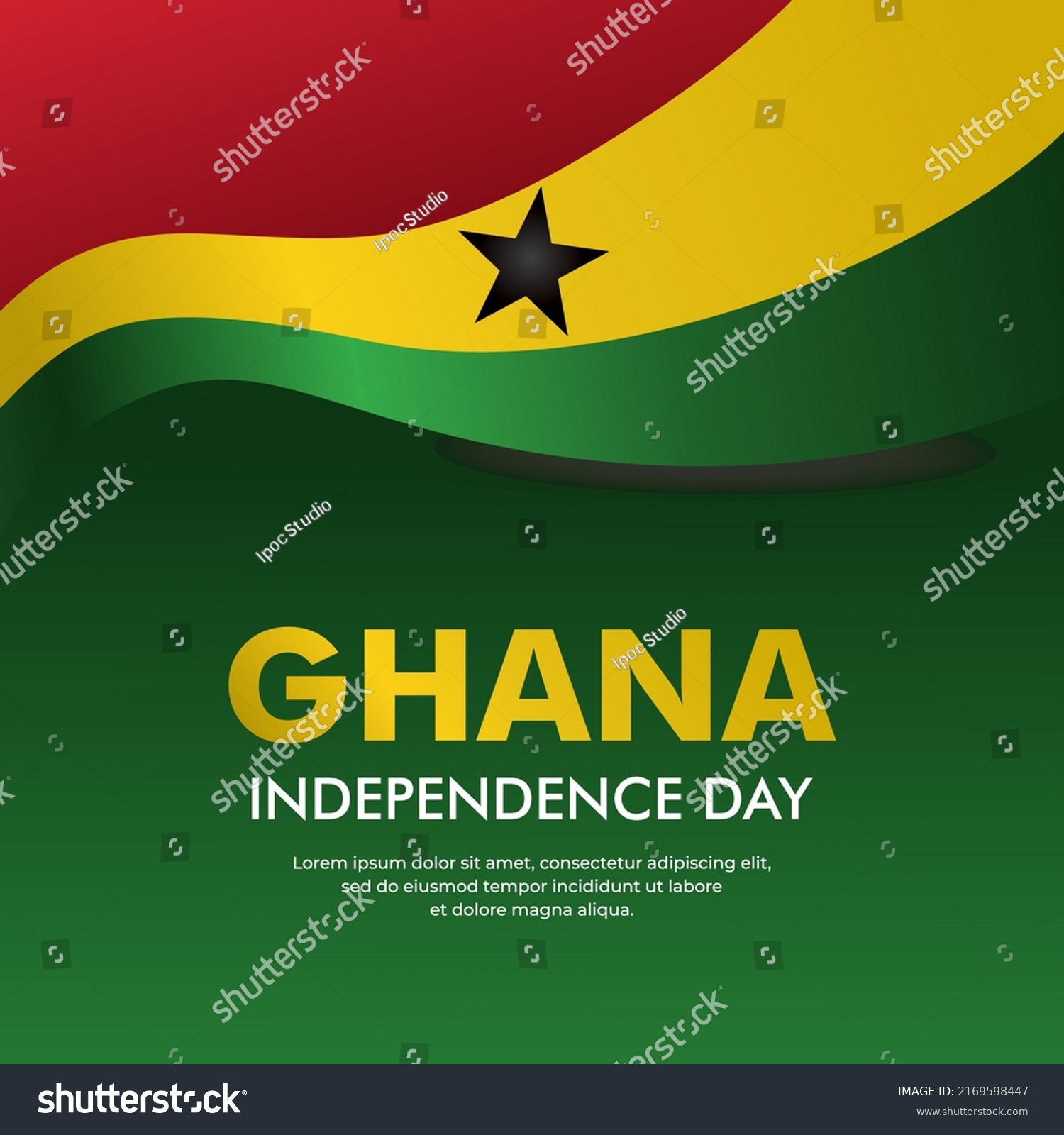 Happy Ghana Independence Day Ghana Independence Stock Vector (Royalty