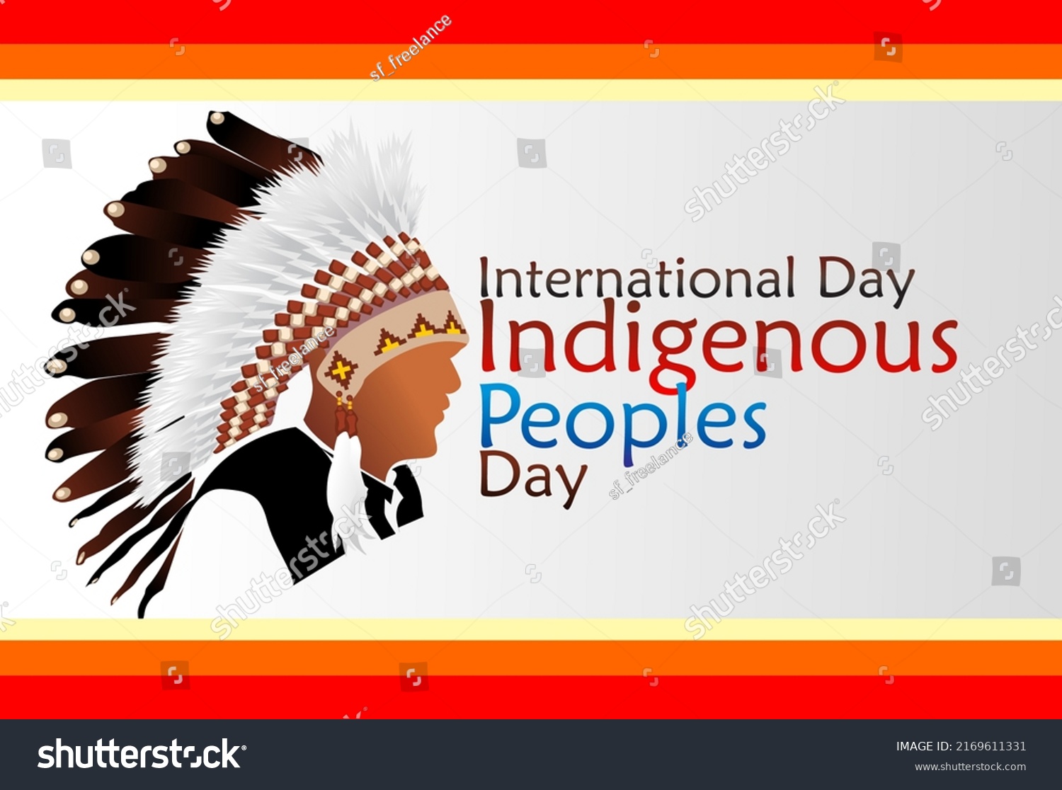 Vector Illustration International Day Celebrating Indigenous Stock ...