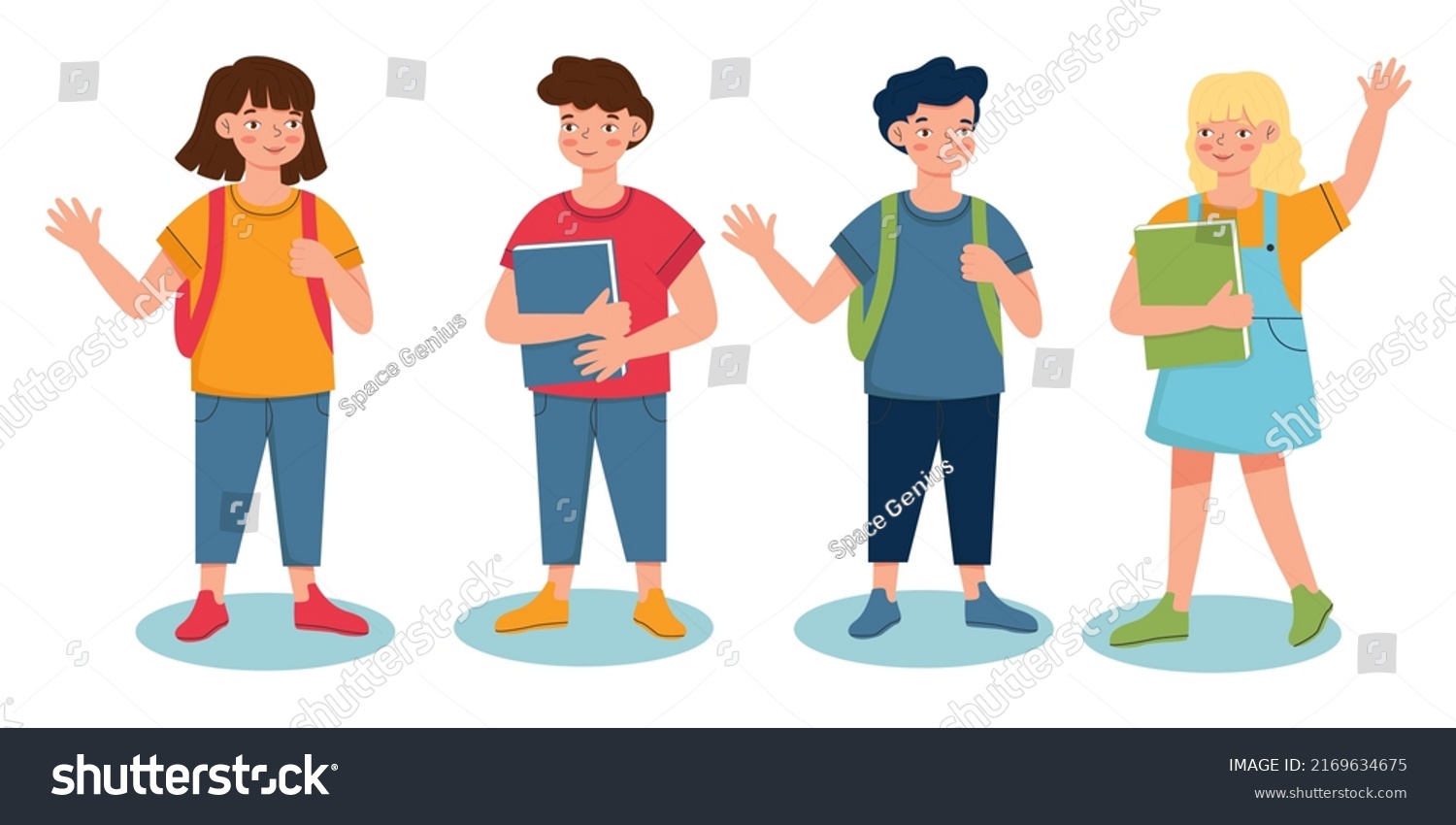 Children Back School School Kids Education Stock Vector (Royalty Free ...