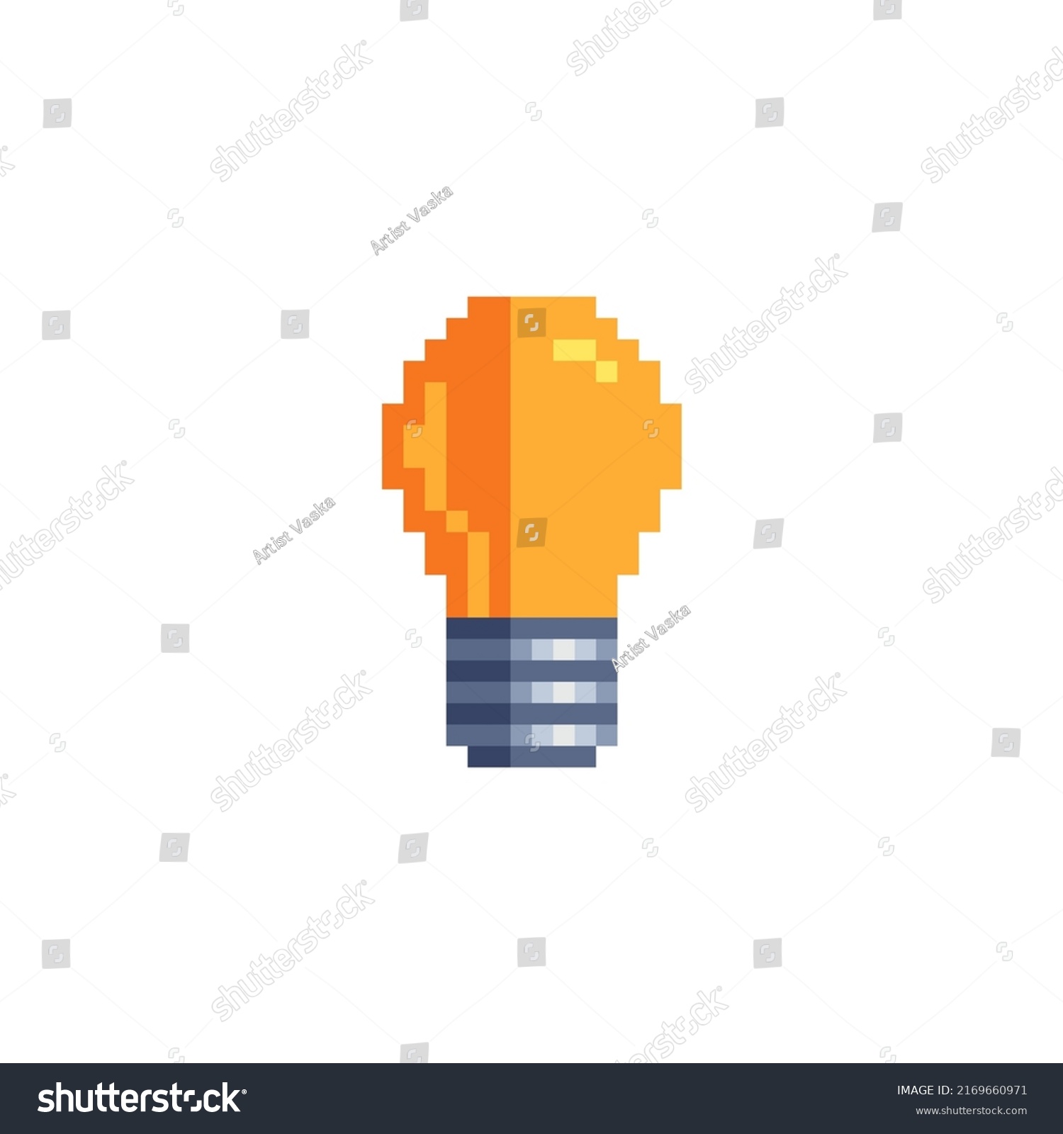 8 Bit Pixel Incandescent Light Bulb Stock Vector (Royalty Free ...