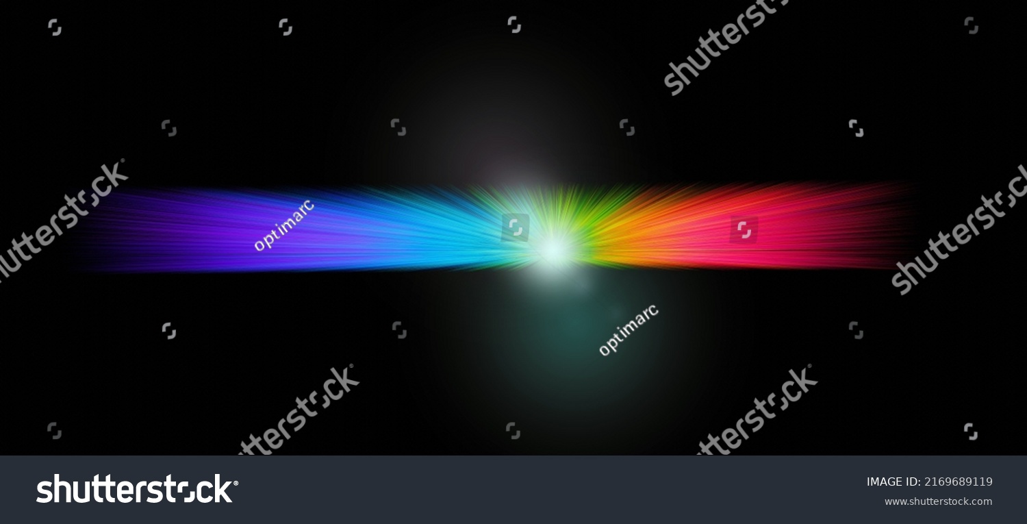 Shining Spectrum Rainbow Colored Rays Glare Stock Illustration ...