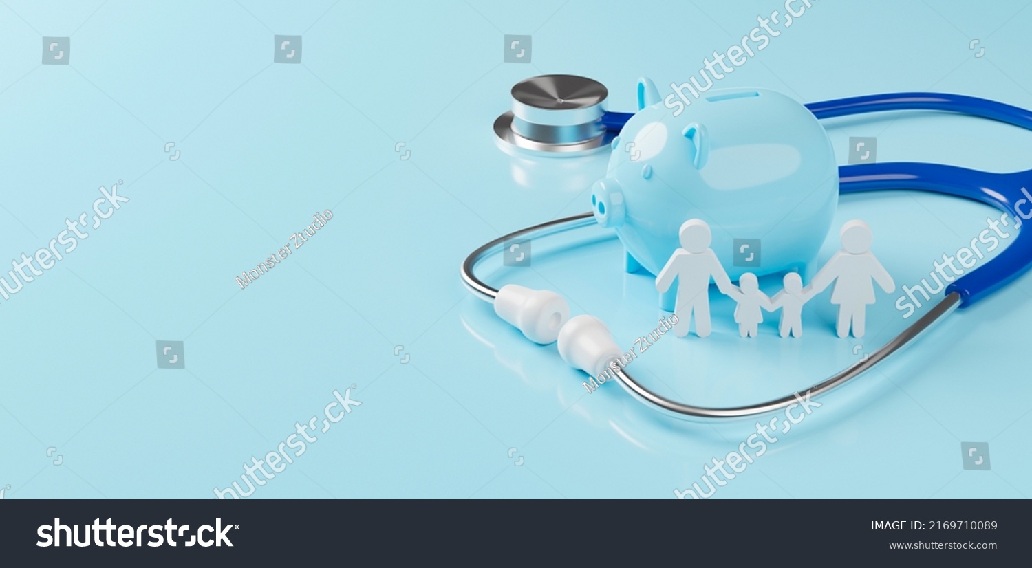 Top View Medical Stethoscope Piggy Bank Stock Illustration 2169710089 ...