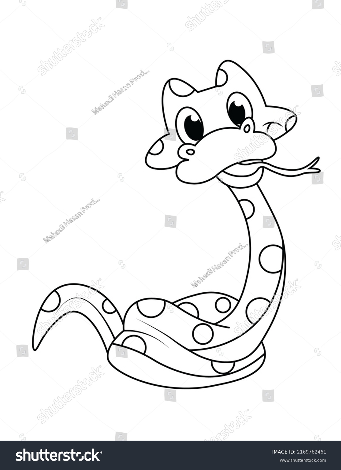 Cute Snake Activity Coloring Page Kids Stock Illustration 2169762461 ...