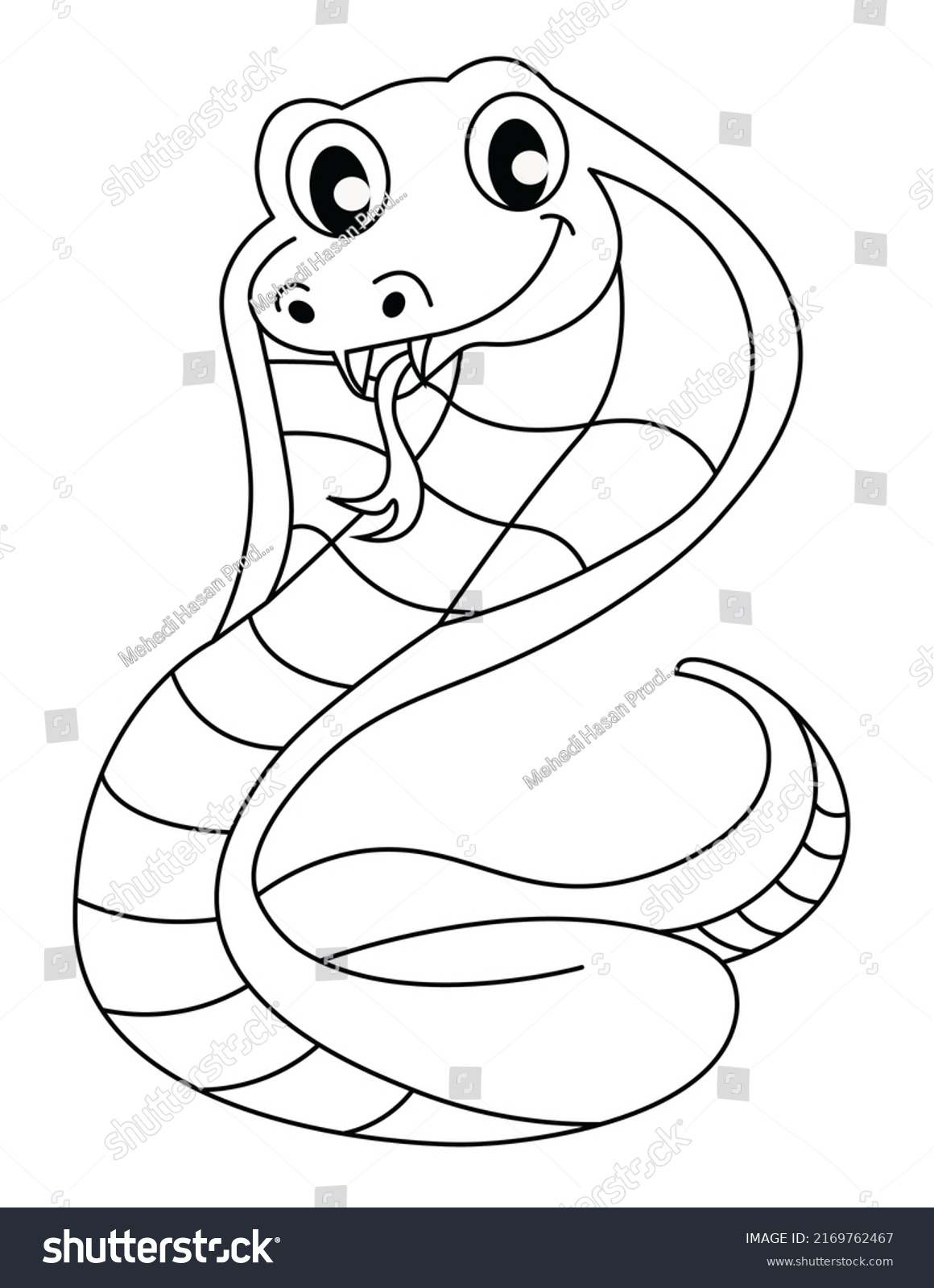 Cute Snake Activity Coloring Page Kids Stock Illustration 2169762467 ...