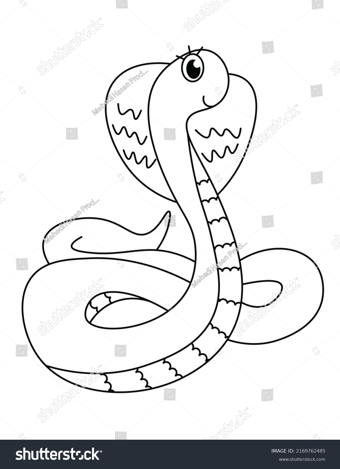 Cute Snake Activity Coloring Page Kids Stock Illustration 2169762485 ...