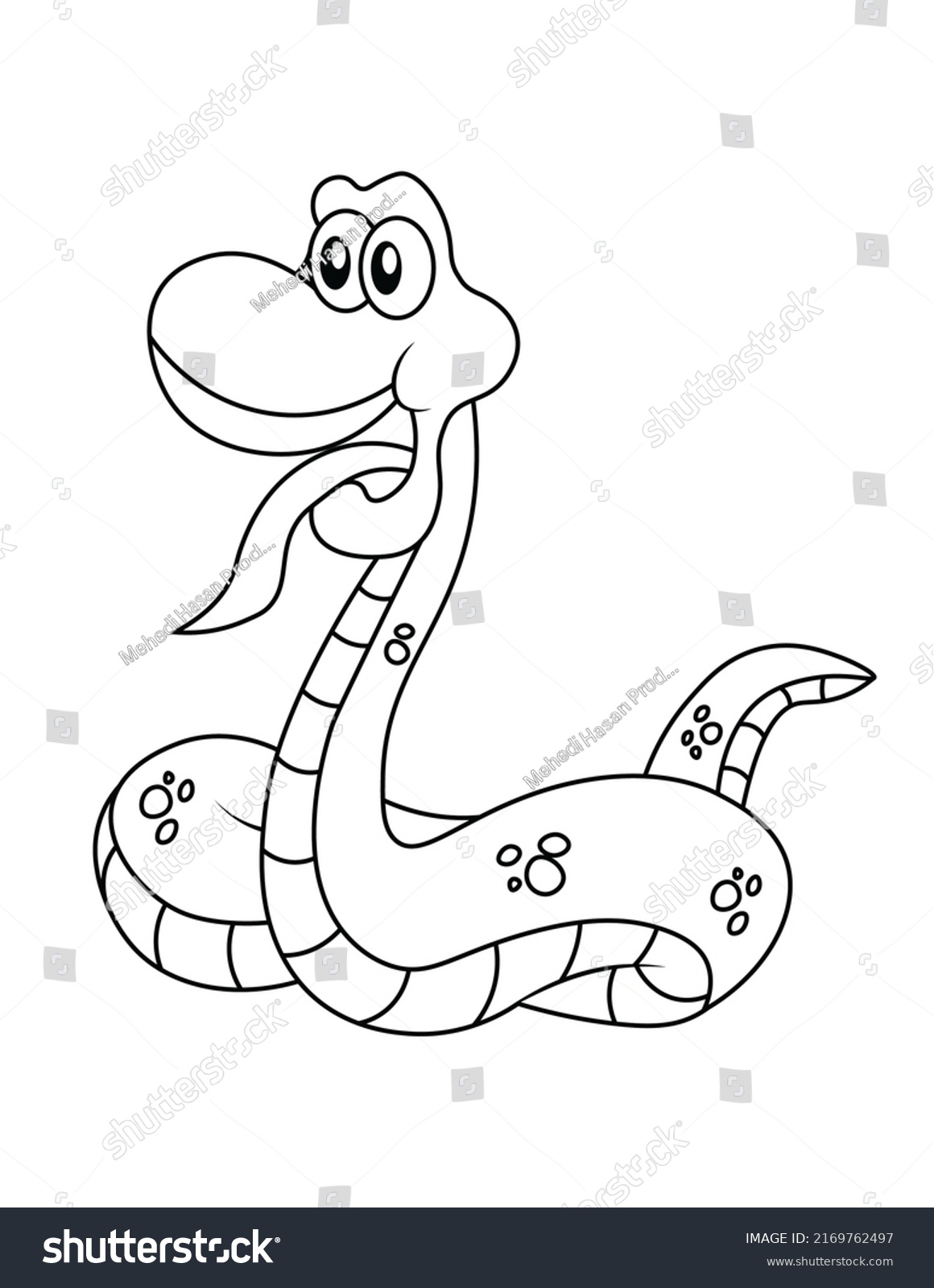 Cute Snake Activity Coloring Page Kids Stock Illustration 2169762497 ...