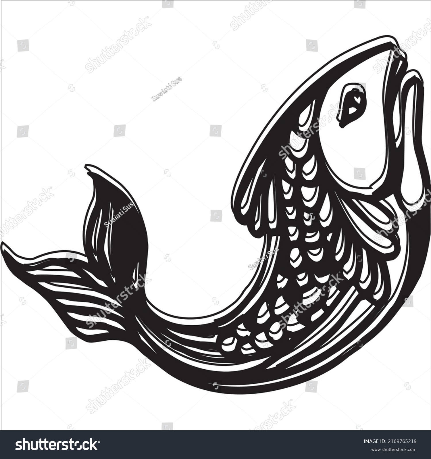 Vector Image Whale Icon Black White Stock Vector (Royalty Free ...