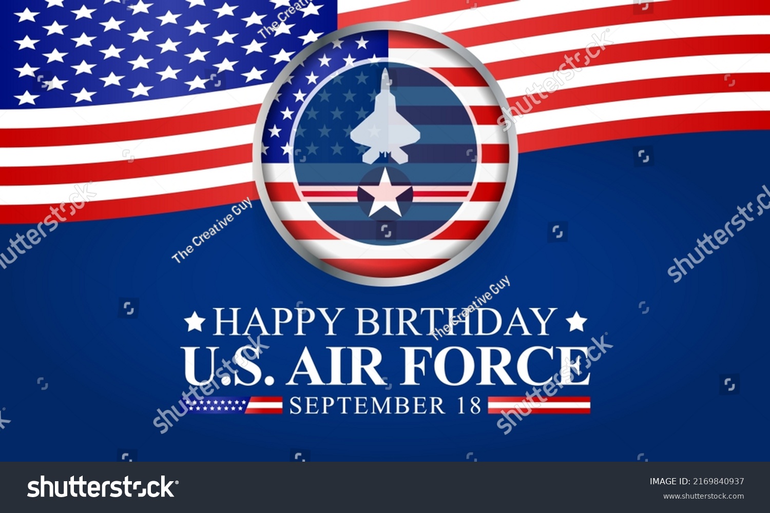 Us Air Force Birthday Observed Every Stock Vector (Royalty Free