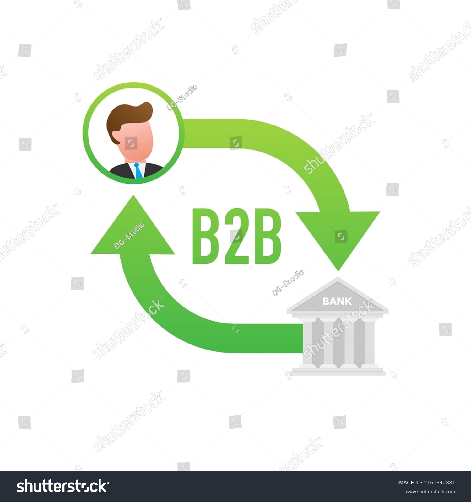 B2b Sales Person Selling Products Businesstobusiness Stock Vector ...