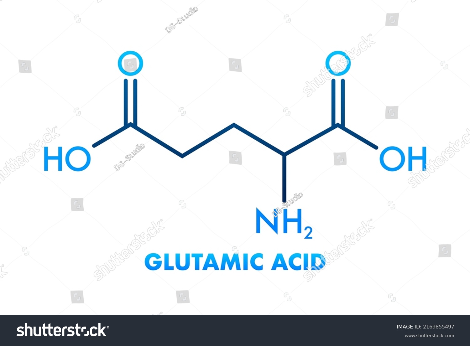 Chemical Structure Glutamic Acid Formula Icon Stock Vector (Royalty ...