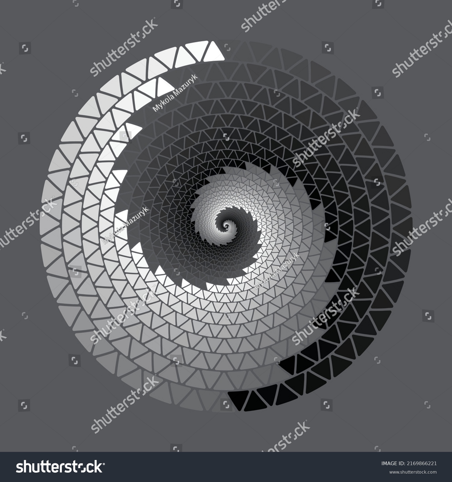 Black White Colors Triangles Circle Spiral Stock Vector (Royalty Free ...