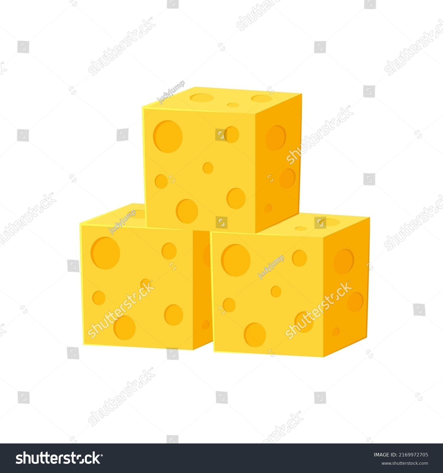 Cheese Cartoon Cube Cheese Vector Isolated Stock Vector (Royalty Free ...