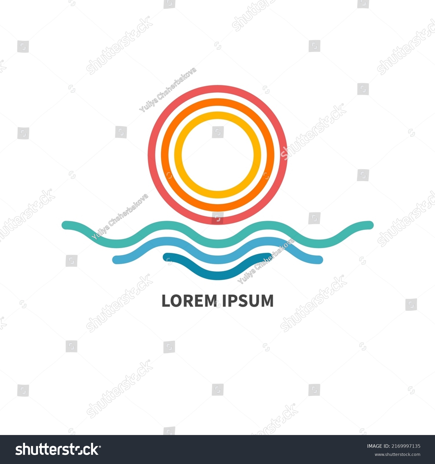 Sun Waves Logo Sunny Weather Icon Stock Vector (Royalty Free ...