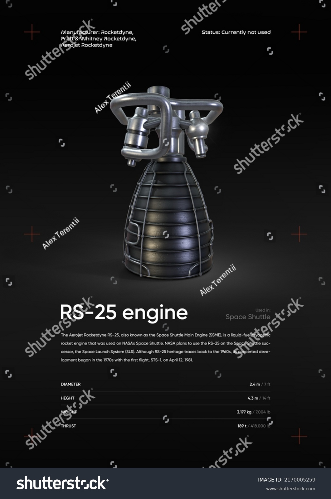 Rs25 Rocket Engine 3d Illustration Poster Stock Illustration 2170005259 ...