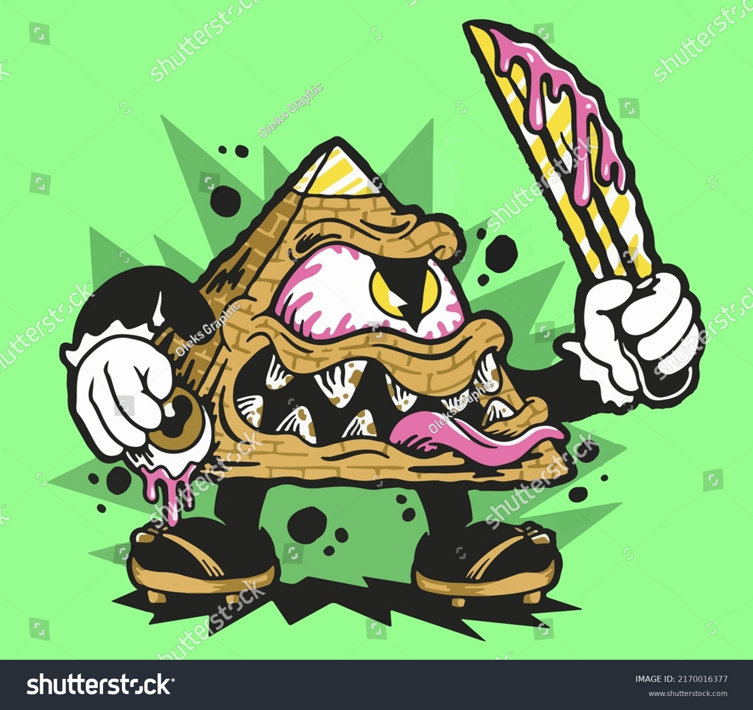 Angry Pyramid Vector Eps Print Stock Vector (royalty Free) 2170016377 