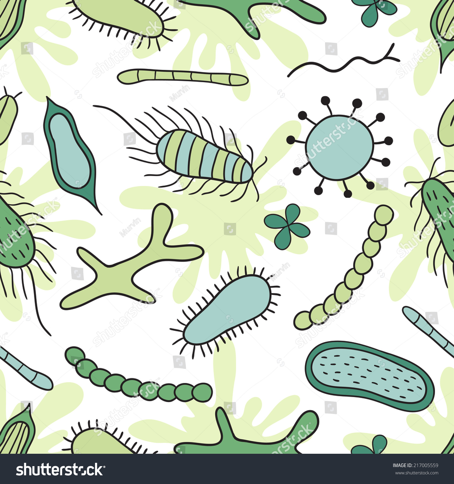 Colorful Bacterium Seamless Pattern Simple Background Stock Vector ...