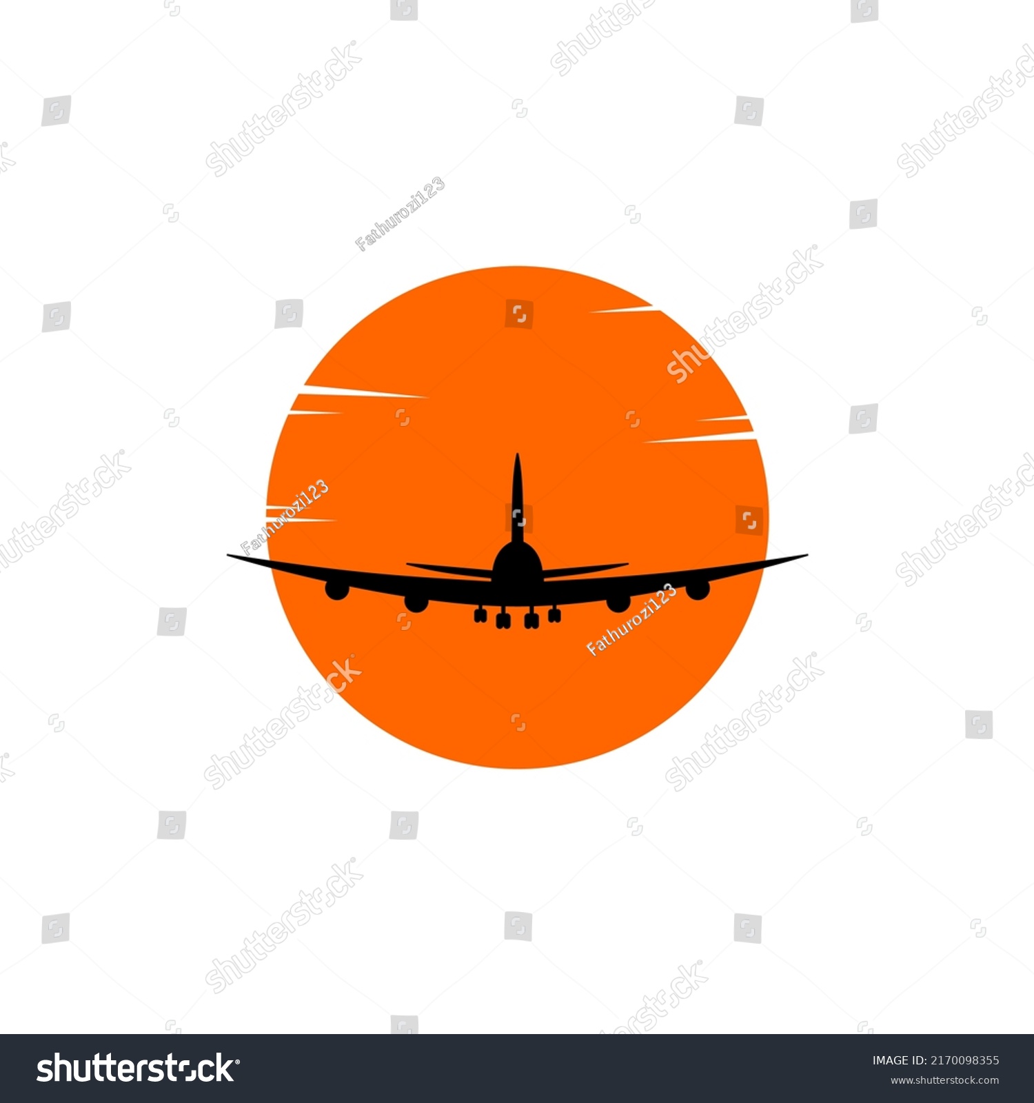 Illustration Airplane Sky Sunset Illustration Stock Vector (Royalty ...