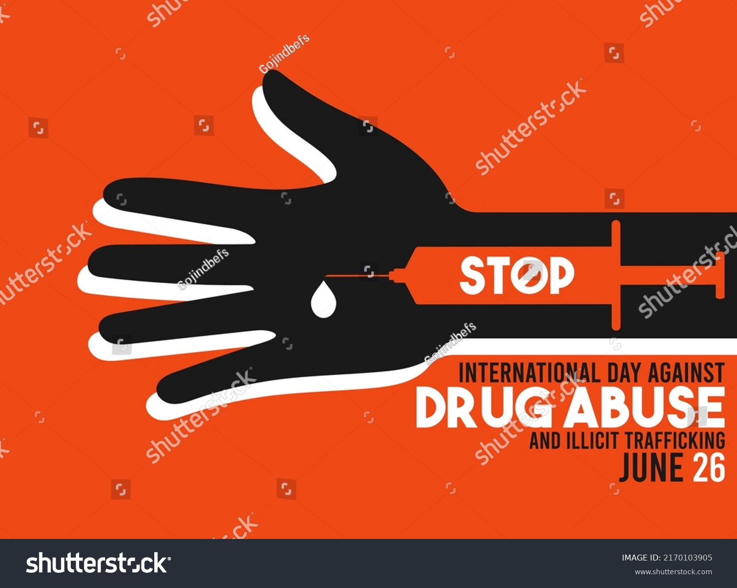 Stop Drugs International Day Against Drug Stock Vector Royalty Free 2170103905 Shutterstock 