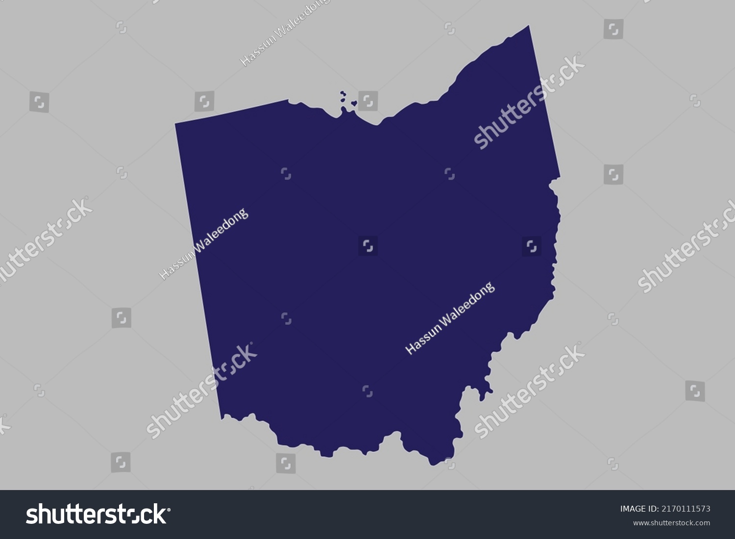 Ohio Map Vector Blue Color Isolated Stock Vector (royalty Free 