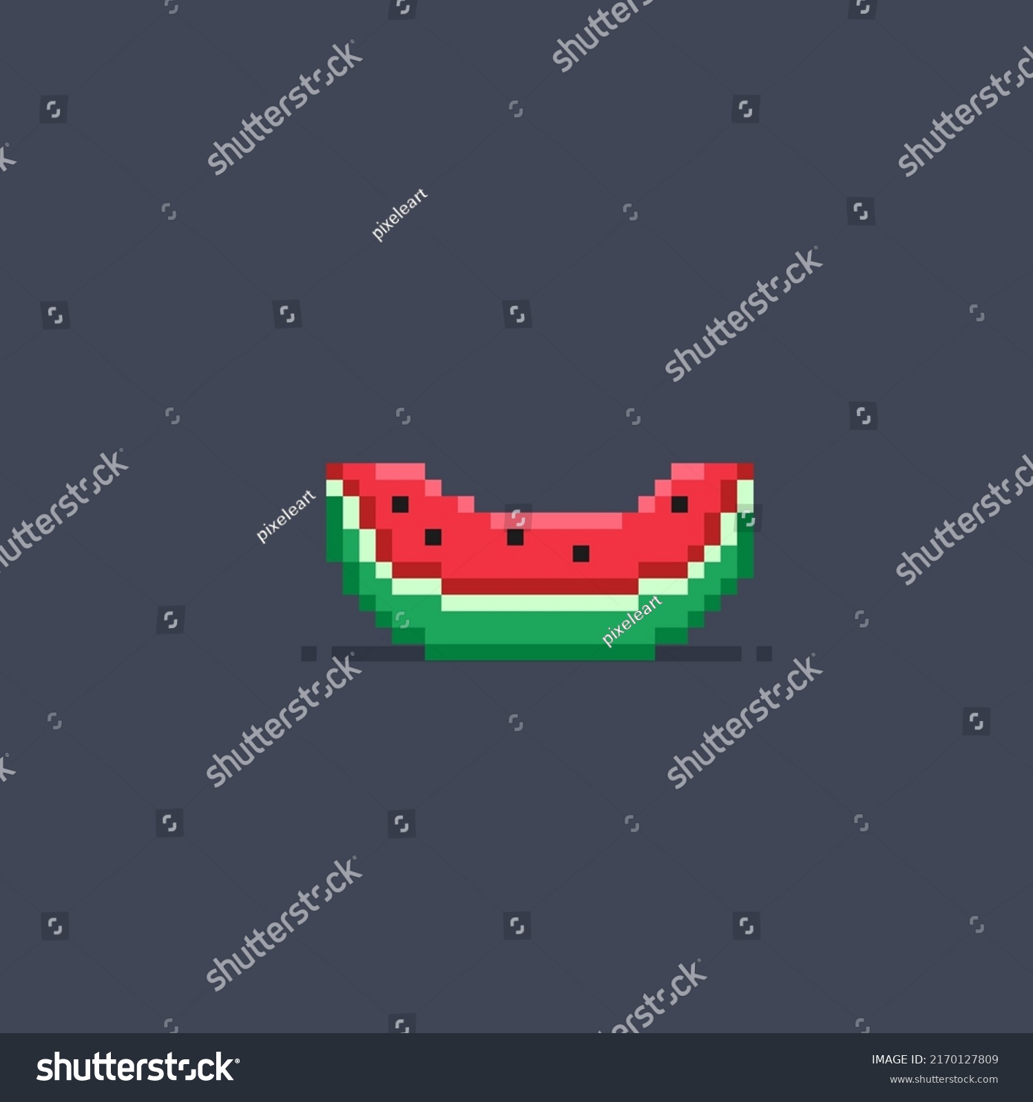 Bitten Watermelon Pixel Art Style Stock Vector (Royalty Free ...