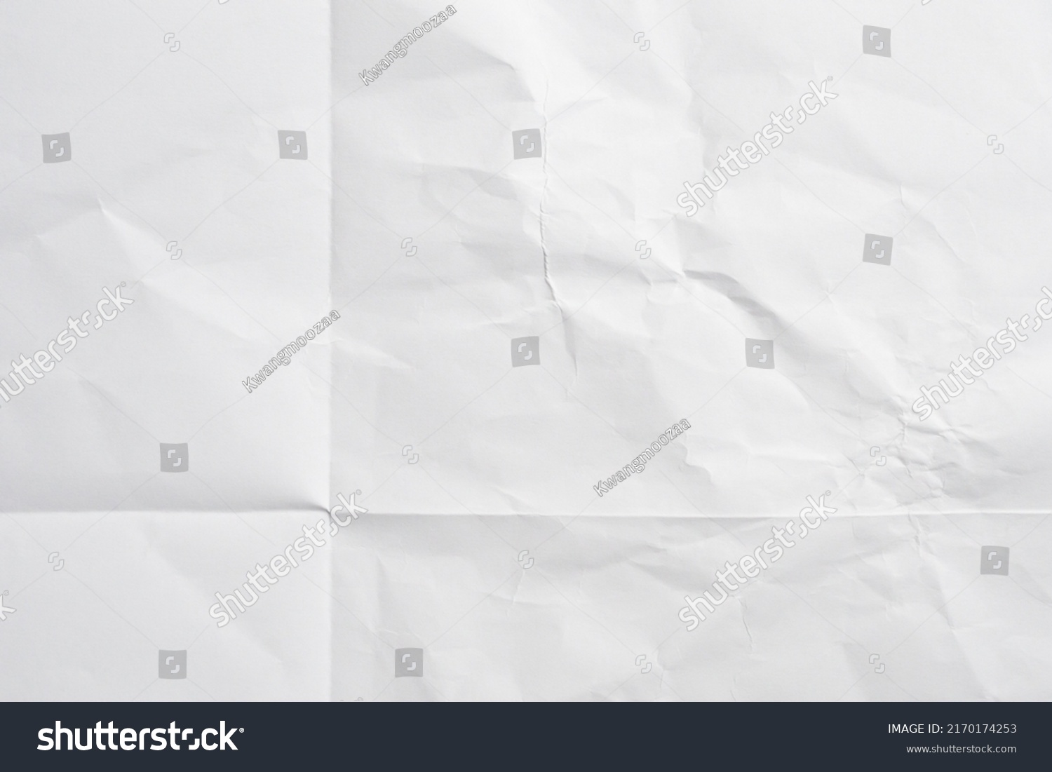 White Folded Wrinkled Paper Texture Background Stock Photo 2170174253 ...