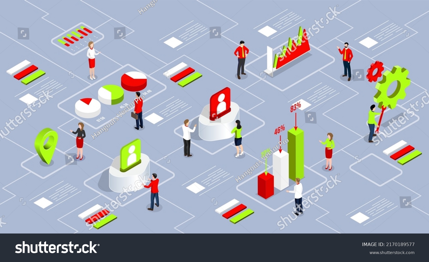 Business Analysis Technology Concept Isometric Vector Stock Vector ...