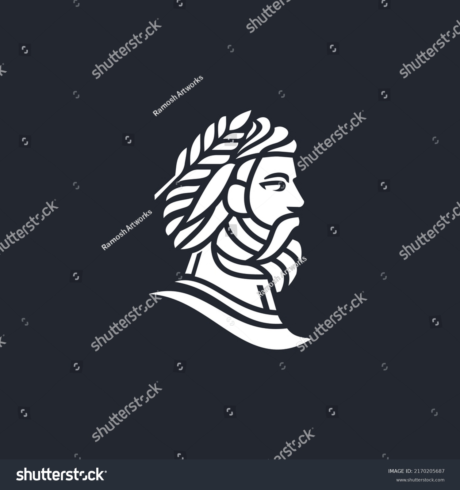 Greek Emperor Logo God Head Wearing Stock Vector (Royalty Free ...
