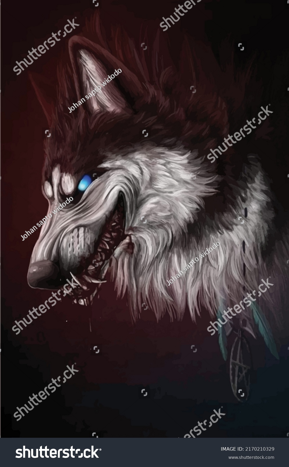 Latest Black Background Angry Wolf Face Stock Vector (Royalty Free ...