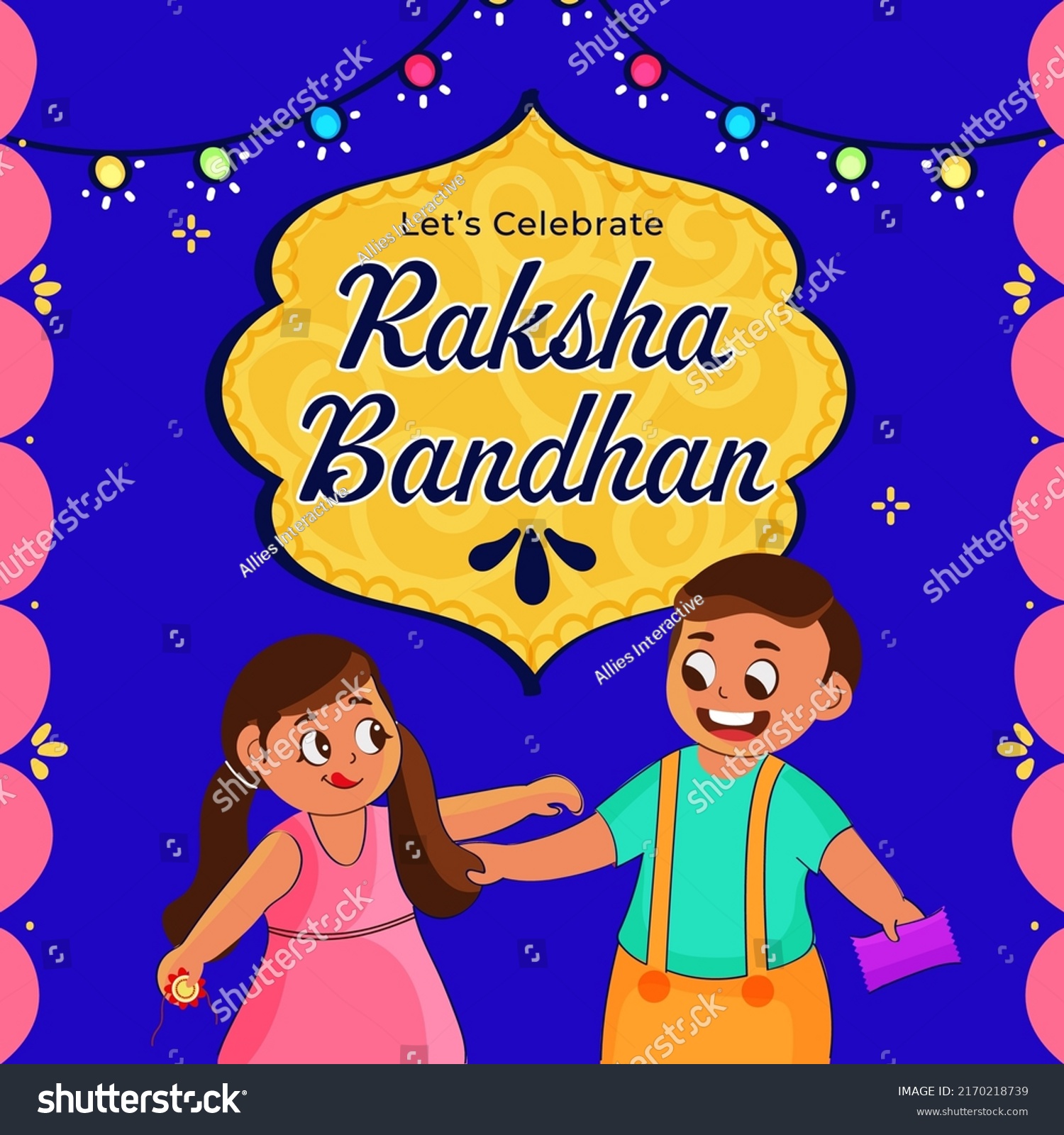 Lets Celebrate Raksha Bandhan Message Text Stock Vector (Royalty Free ...