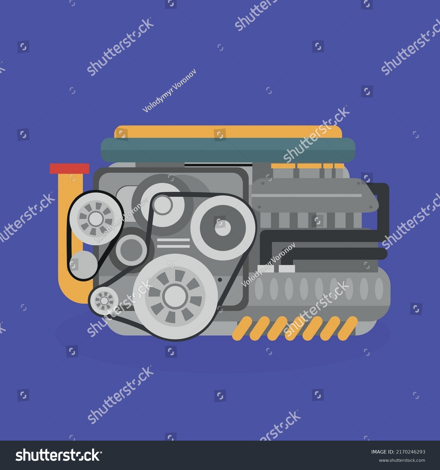 Internal Combustion Engine Illustration Stock Vector (Royalty Free ...