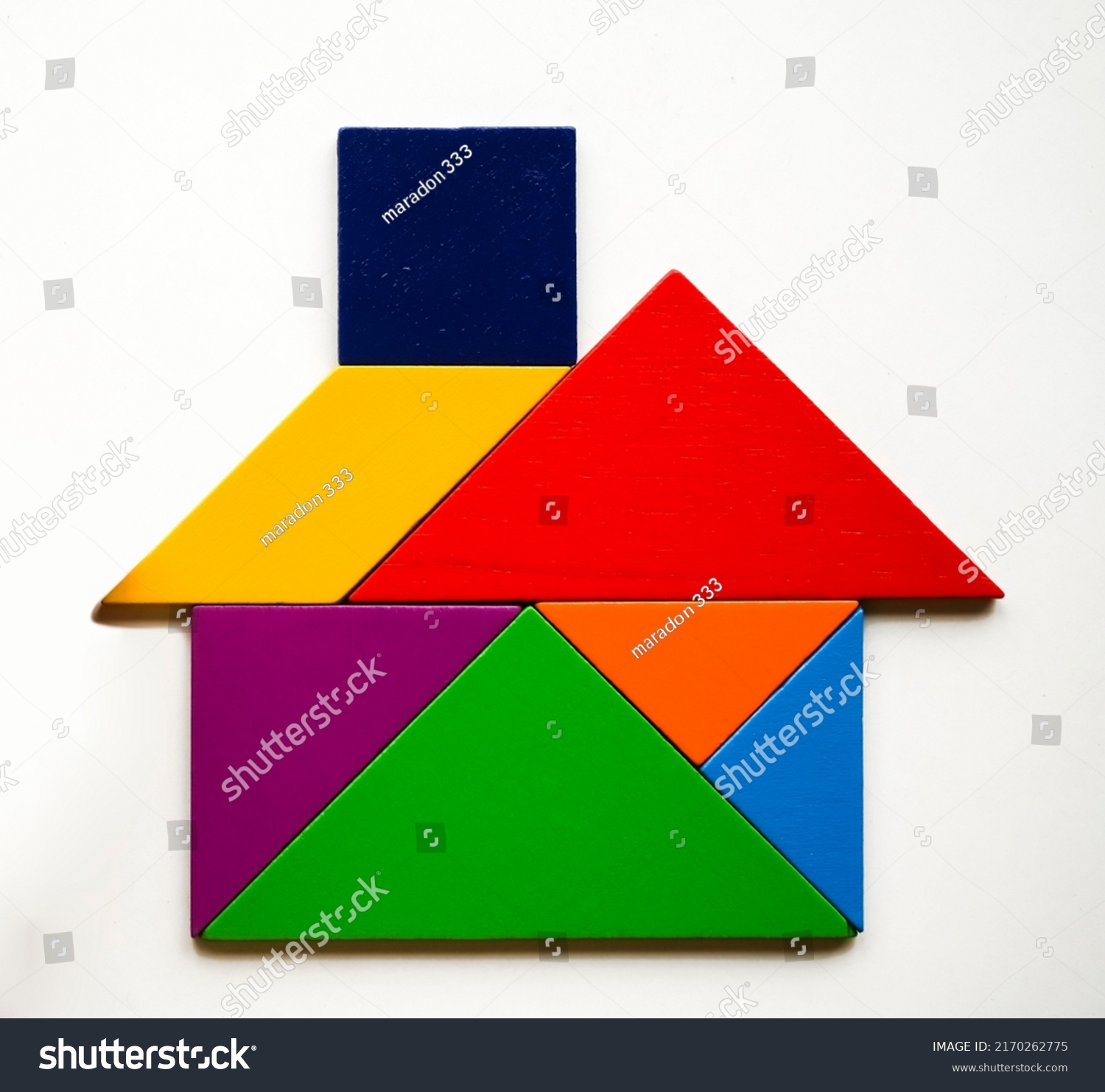 Model House Made Wooden Tangram Puzzle Stock Photo 2170262775 ...