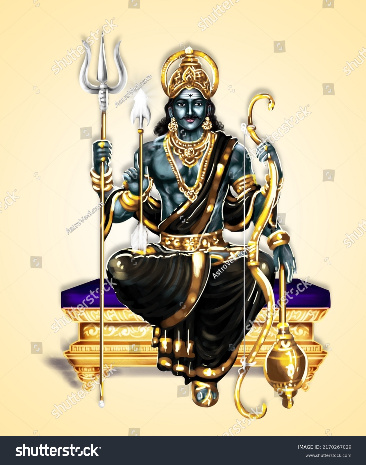 Lord Shani Saturn God Karma Justice Stock Illustration 2170267029 Shutterstock 5212