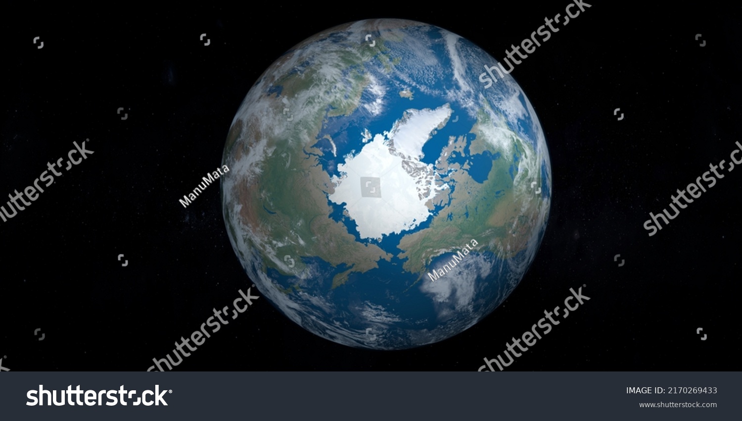 North Pole Glacial Arctic Ocean Planet Stock Illustration 2170269433 ...