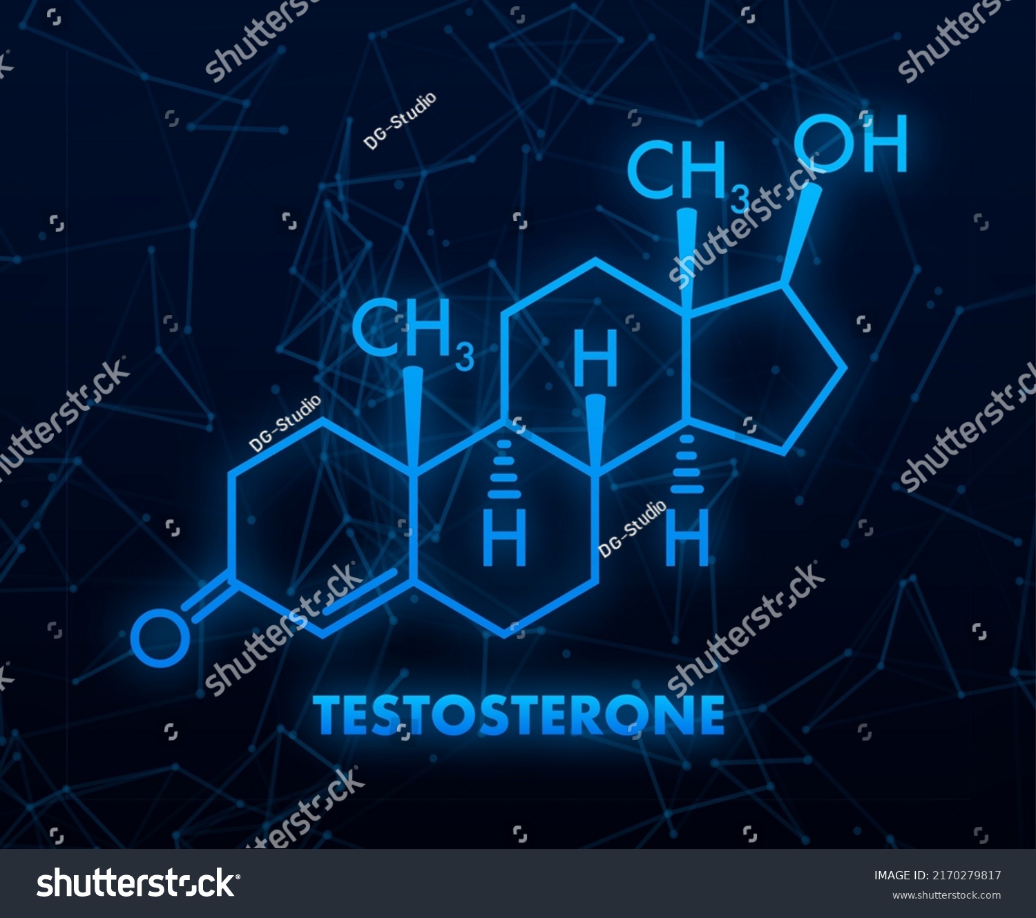 Testosterone Formula Vector Thin Line Icon Stock Vector Royalty Free 2170279817 Shutterstock