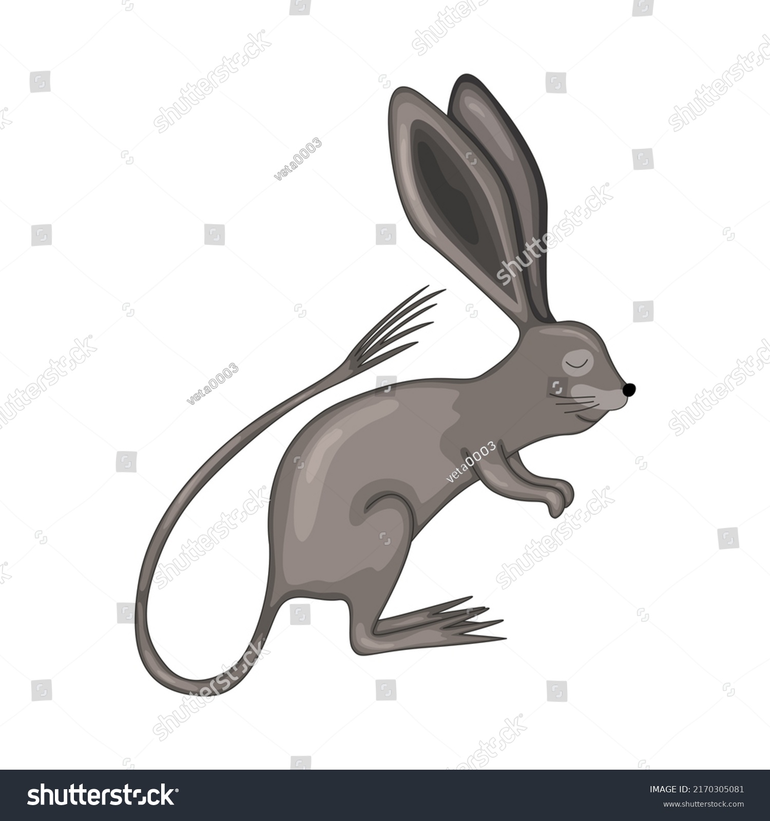 Jerboa Cartoon Style Childrens Postcards Posters Stock Vector (Royalty ...