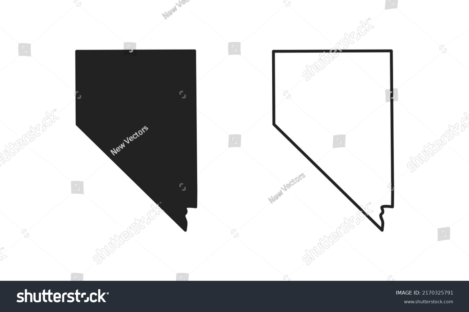 Nevada Outline State Usa Map Black Stock Vector Royalty Free 2170325791 Shutterstock 4834