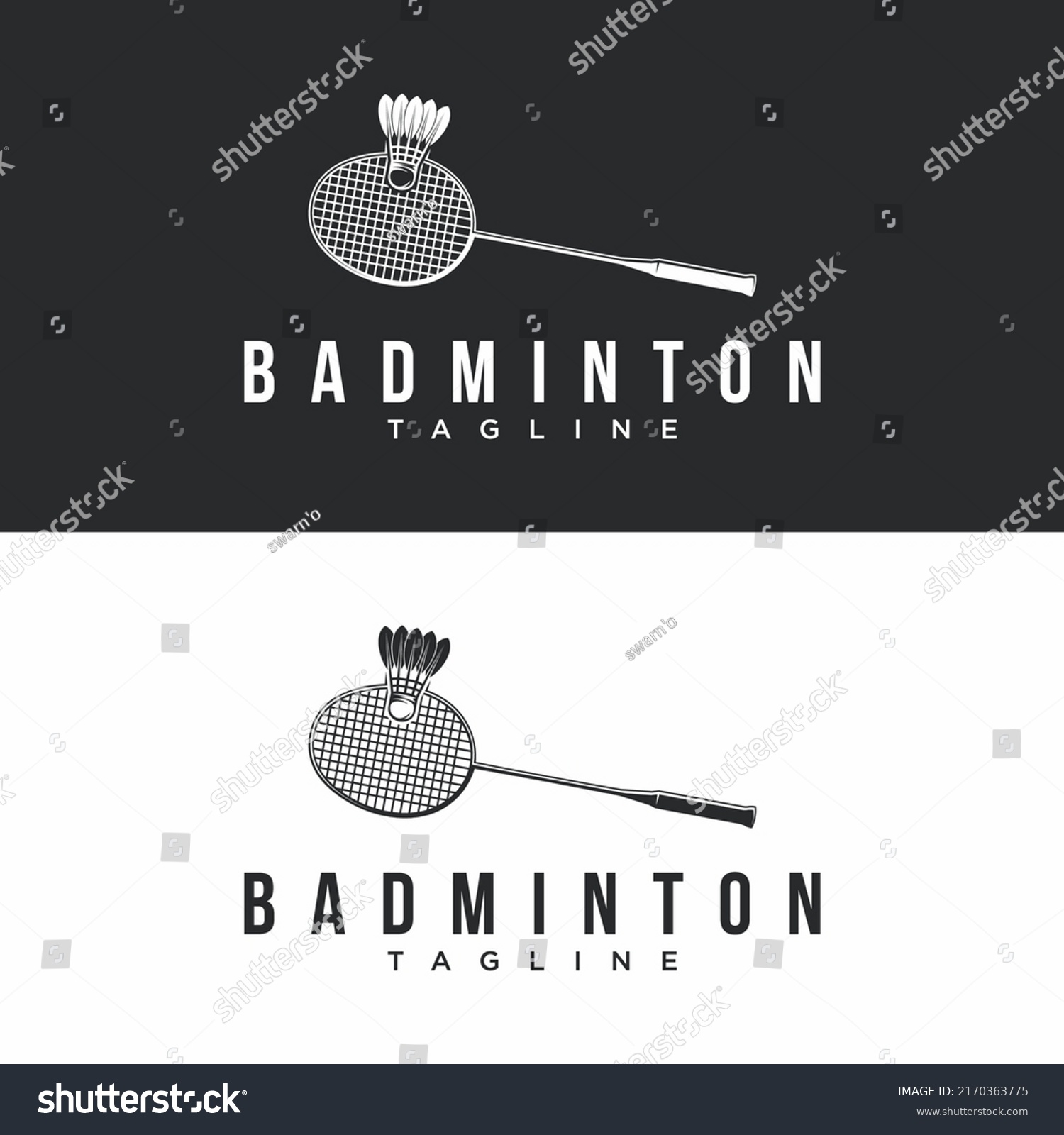 Badminton Logo Design Vector Illustration Stock Vector (Royalty Free ...