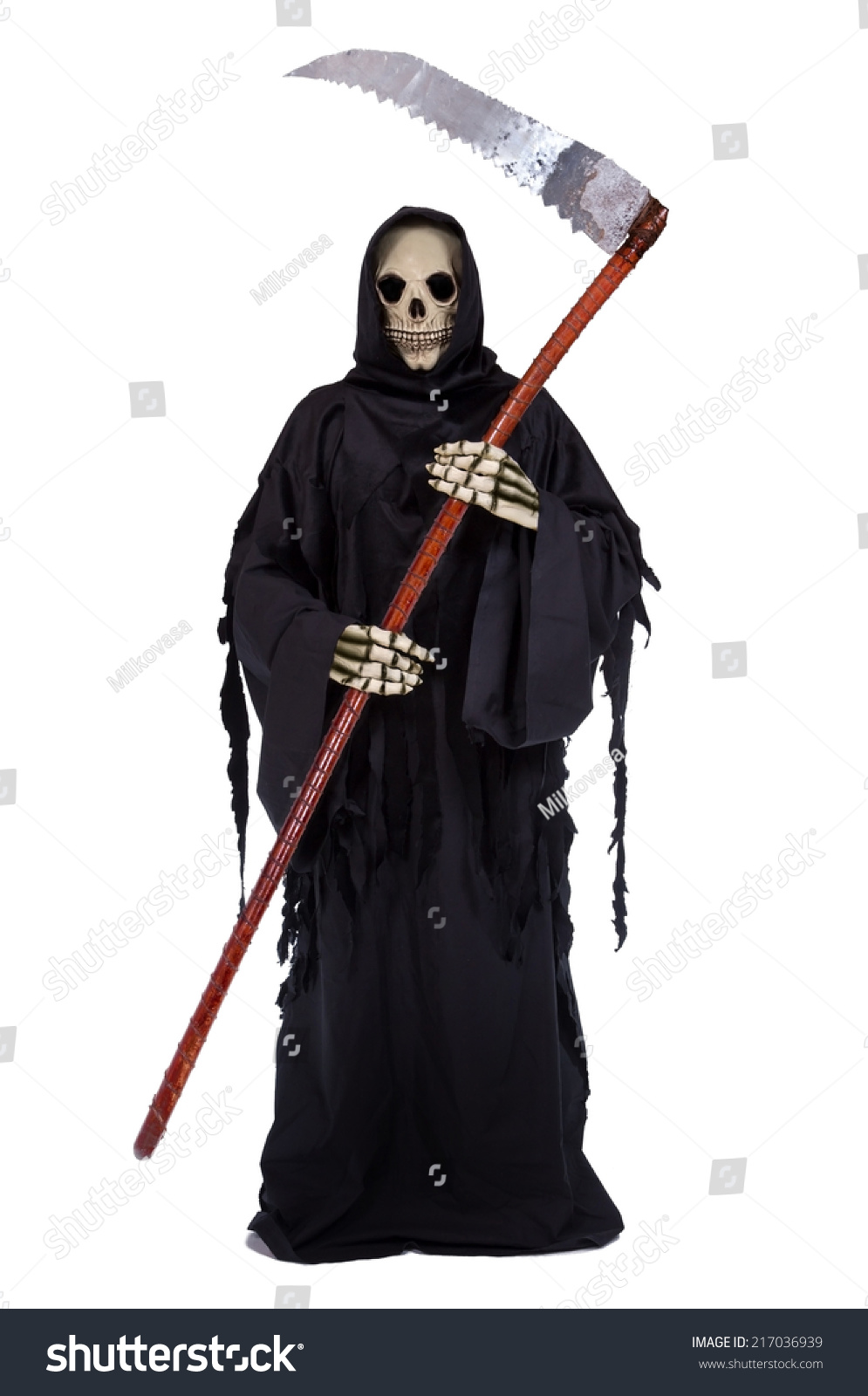 Grim Reaper Scythe Skeleton Scythe Standing Stock Photo 217036939 ...