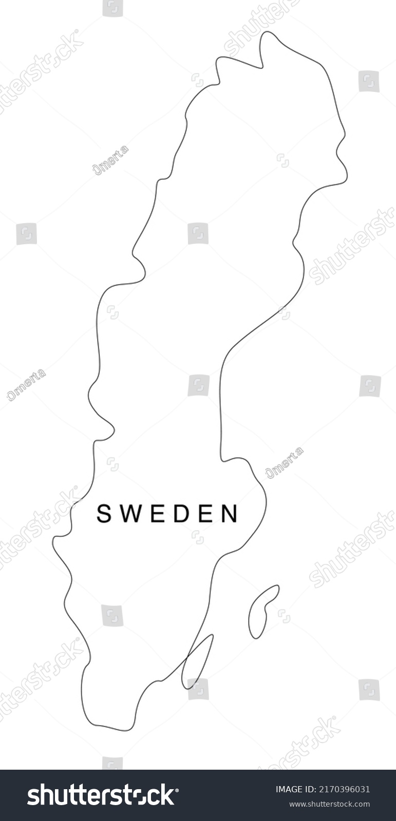 Line Art Sweden Map Continuous Line Stock Vector (Royalty Free