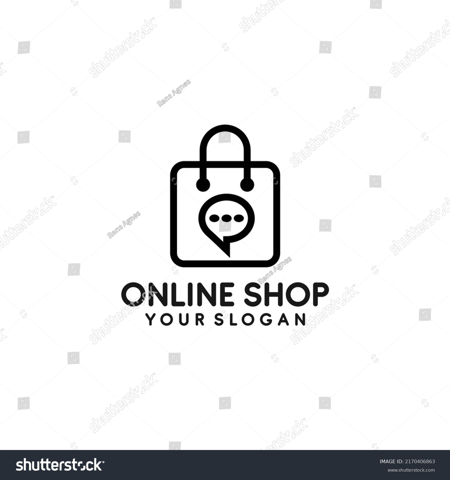 Online Shop Logo Designs Template Shopping Stock Vector (Royalty Free ...