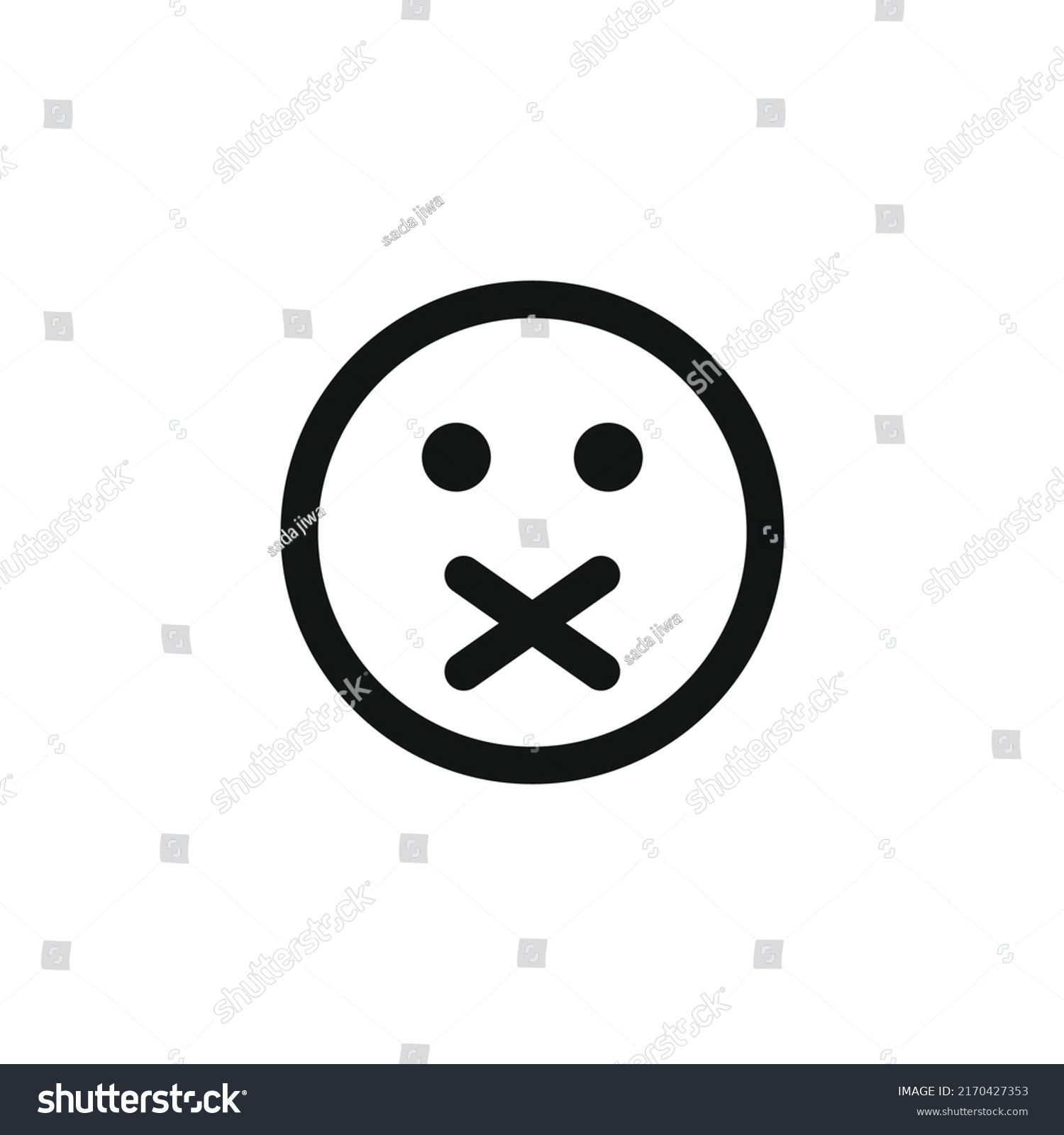 Keep Silence Face Icon Vector Illustration Stock Vector (Royalty Free ...