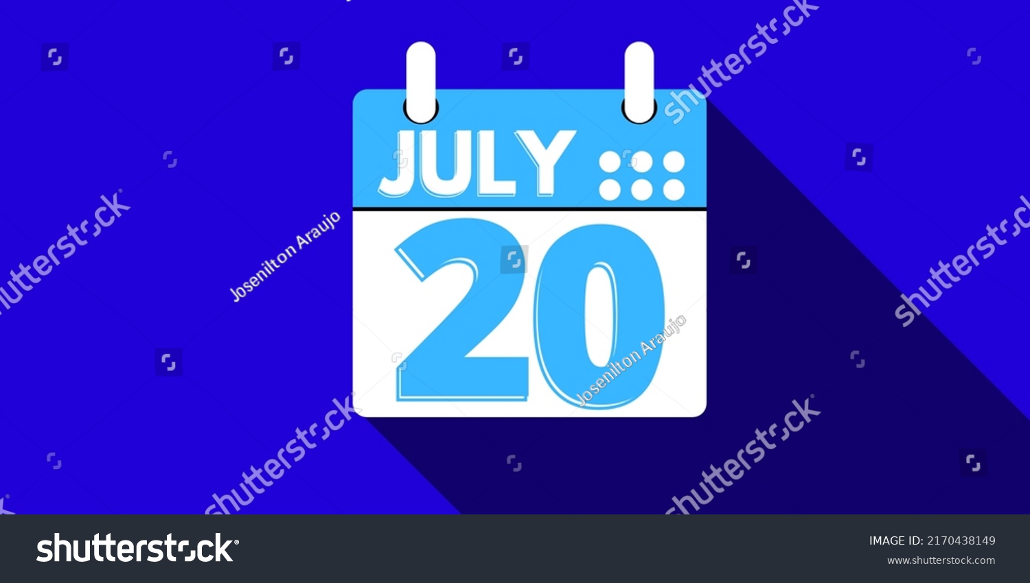 20 July Calendar Day Twenty Month Stock Illustration 2170438149 ...