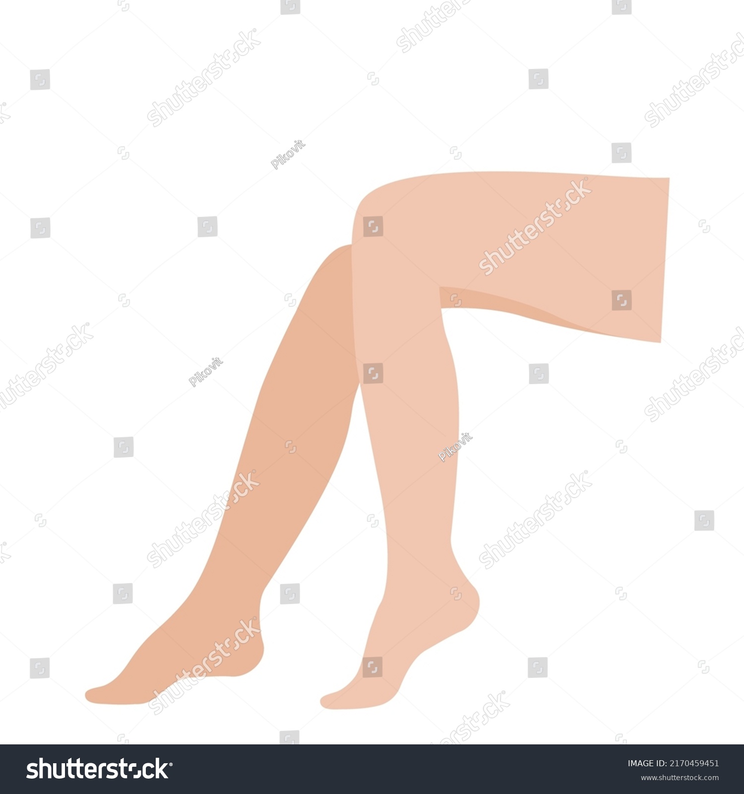 Beauty Female Legs Barefoot Silhouette Woman Stock Vector (royalty Free 